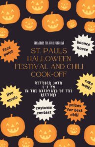 Halloween festival and chili cook off poster